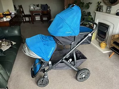 UPPAbaby Vista Double Pushchair & Carrycot | Blue • £350