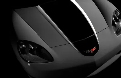 2005-2013 Corvette C6 Coupe GM Hood Stripe Kit BLACK And SILVER • $610.95