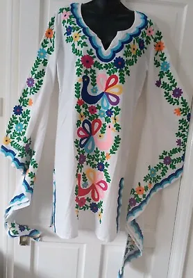 Mexican Beautiful Embroidered Kaftan Dress • £80