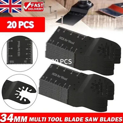 20PCS Oscillating Saw Blades Set Carbide  Multi Tool Blade Wood Metal Cutter UK • £7.69