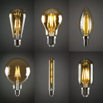 Filament LED Light Bulb Decorative Vintage Edison Lightbulb Lamp Radio Valve • £11.19