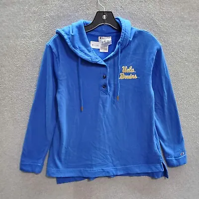 UCLA Bruins Women Sweatshirt Small Blue Hoodie Logo Embroidered Henley • $21.50