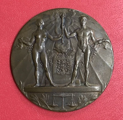$450 • Buy 1928 Amsterdam Netherlands 9th Olympiad Participation Medal Olympic Bronze Nude