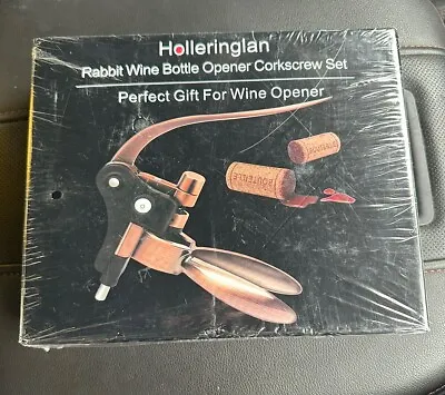 Wine Bottle Opener Holleringlan Rabbit Corkscrew Set-[Upgraded] Foil Cutter S5 • $14.95