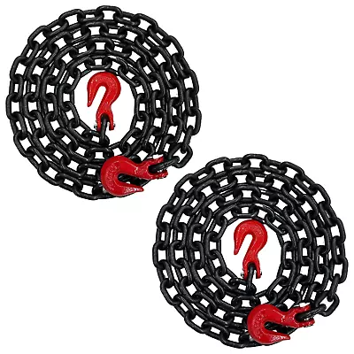 2PK Falcon Cargo 3/8 X10' G80 Tow Chain Transport Binder 7100LB Grab Hooks • $69.99