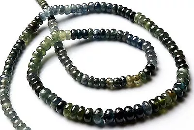 Super Fine Quality Natural Australian Multi Sapphire Smooth 4-6MM Bead Necklace • $67.20