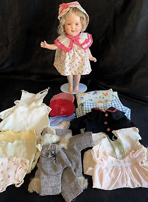 VTG 30’s Ideal SHIRLEY TEMPLE DOLL Composition Body 13.5” With Wardrobe Clothing • $79.99