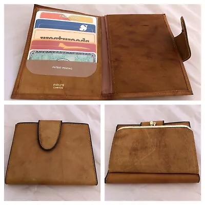 Vintage 80s Rolfs Wallet Honey Brown Leather Cowhide Bifold Coin Purse 4 X 5.25  • $12.60