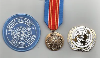 United Nations Medal For Macedonia  un Beret Badge And Sleeve Badge -superb Lot • £26.95