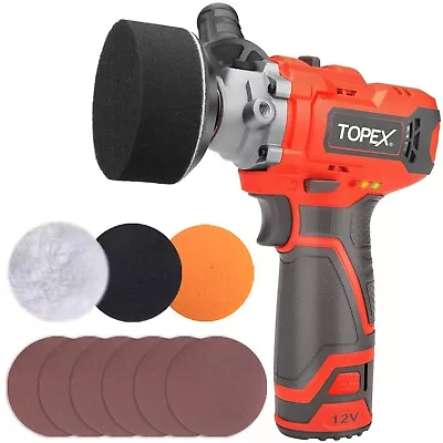 TOPEX 12V Cordless Polisher 3  Mini Car Detailing Buffer & Sander W/ Battery • $79