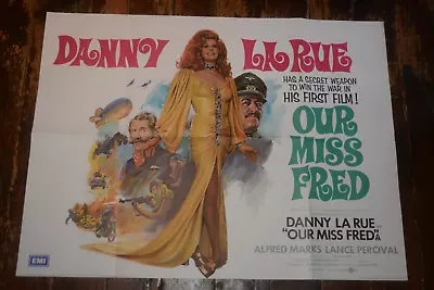 OUR MISS FRED Cinema Quad Poster 1972 Tom Chantrell Art Danny La Rue • £145