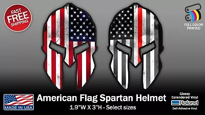 Usa Molon Label American Flag & Thin Red Line Spartan Helmet Full Color Stickers • $4.99
