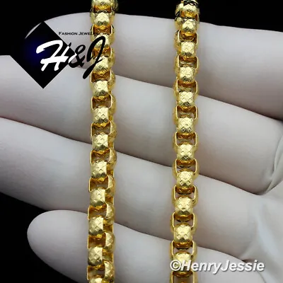 18-40 MEN Stainless Steel 5.5mm Gold Plated Diamond Cut Box Link Necklace*GN163 • $16.99