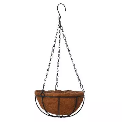 Metal Hanging Planter Basket With Liner 14 Inch Round Wire Plant Holder With • $15.88