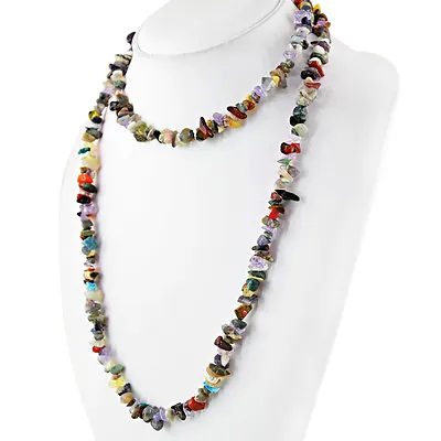 377.00 Cts Natural Multicolor Multi Gemstone Untreated Beads Necklace - On Sale • $17.99