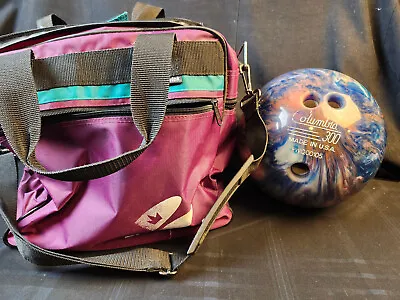 Vintage Columbia 300 Bowling Ball 12 Lb. SPLASH Made In USA With Brunswick Bag • $29.99