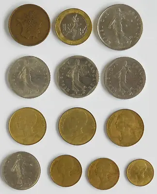 Set Of 13 French Coin Lot 1964-1990 10 50 Pfennig 1 5 Deutsche Mark France • $19.99