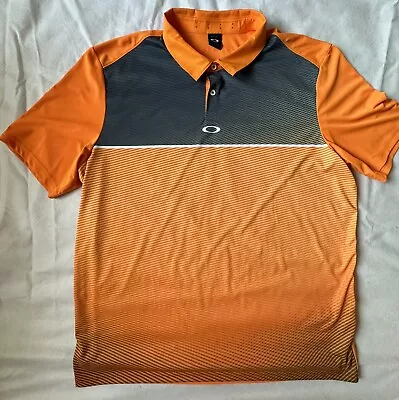 OAKLEY Polo Shirt Mens 2XL XXL Orange Regular Fit Golf Rugby Performance • $29.99