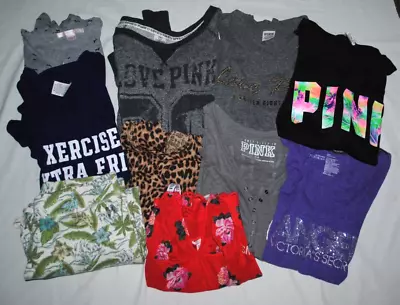 Lot Of 10 Womens Victoria's Secret Pink Clothing Tops Shirts Sizes Xs To Medium • $99.99