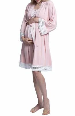 £95.73 • Buy Angel Maternity Hospital Pack Nursing Nightgown, Robe, Baby Wrap & Headband In P