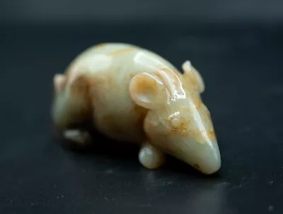 Late Qing Green Jade Mouse 7 Cm Length • $148