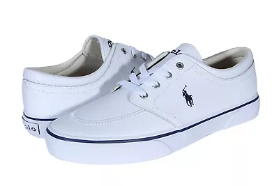 Polo Ralph Lauren Faxon X Men's Leather Sneakers In White 816868937001 • $80.75