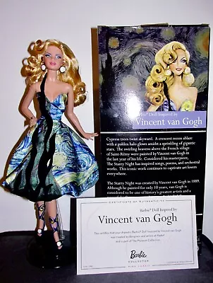 New Vincent Van Gogh Starry Night Barbie The Museum Collection Pink Label 2010 • $250