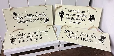 Metal Fairy Sign Plaque Garden Decoration Rustic Ornament Fairies • £3.39