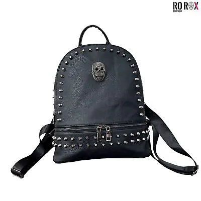 £24 • Buy Ro Rox Dade Skull Backpack Canvas Punk Gothic Bag School Unisex Rucksack