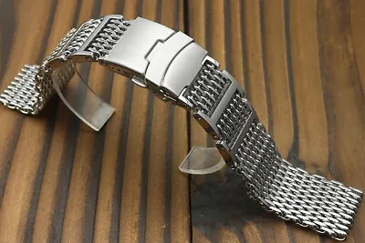 H-Link CO-Shark Stainless Steel Mesh Strap Bracelet Wrist Watch Band 20/22/24mm • $30.95