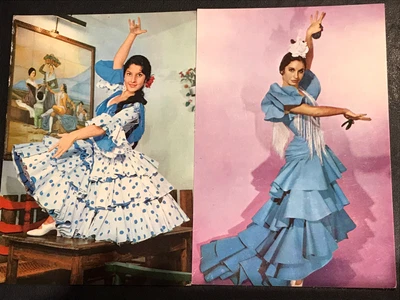 £2.99 • Buy 2x VINTAGE SPANISH POSTCARDS, FLAMENCO DANCERS