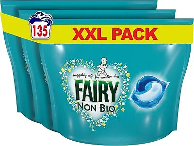 Fairy Non-Bio PODS Washing Liquid Pod Laundry Detergent Tablets 135 Washes (45x3 • £50.02