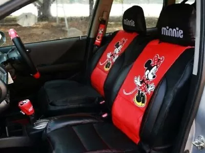 Minnie Mouse Car Seat Covers Premium Limited Edition Faux Leather (pair). Superb • $119.99