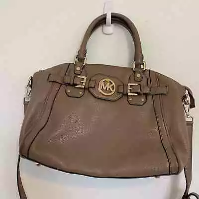 Michael Kors Hudson Satchel Dune Pebbled Leather  • $100