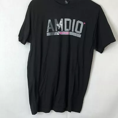 Amdio Metho Mens Black Short Sleeve Crew Neck Cotton Pullover T Shirt Size Large • $9.99