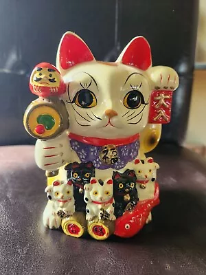 Japanese SETO MANEKI NEKO Piggy Bank Beckoning Cat • $100