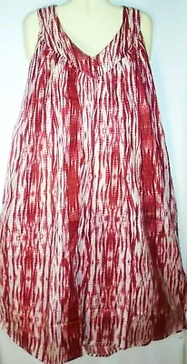 Advance Womens Dress Sundress Mumu Sleeveless V Neck Free Size Fits 2X-3X Brown • $19.99