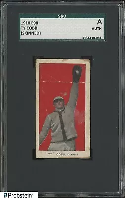 1910 E98 Ty Cobb Detroit HOF Red Variation Skinned SGC Authentic • $201.50