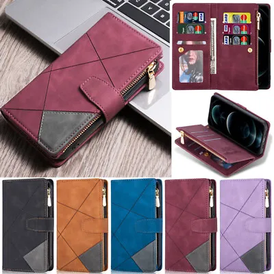 Matte Zipper Wallet Leather Flip Case For Xiaomi Redmi Note 11 Note 10 5G 9A K40 • $22.43