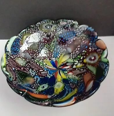 Vintage Itallian Amethyst Murano TUTTI-FRUTTI Art Glass BOWL • $129.99