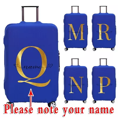 Personalised Custom Name Blue Suitcase Trolley Cover Luggage Protective Cover UK • £7.99