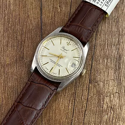 Vintage Royal Calendar Mechanical Swiss Made Mens Watch • $69.99