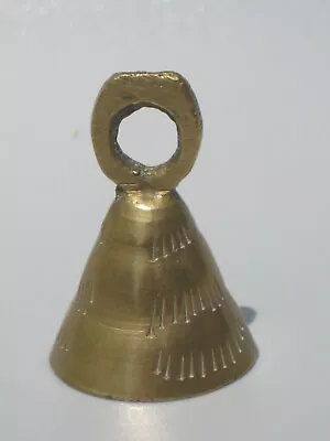 Antique Decorative Etched Ornamental Vintage Brass MINI Bell 1.5  India Altar • $15.50