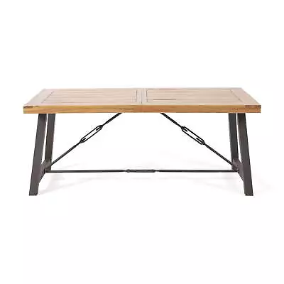 Jace Modern Industrial Dining Table Teak Rustic Metal • $157.86