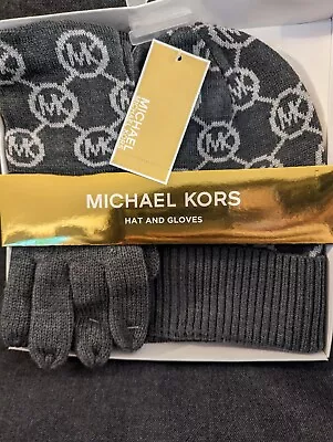 Nwt Genuine Michael Kors Grey 2 Piece Hat & Gloves Set  • $20