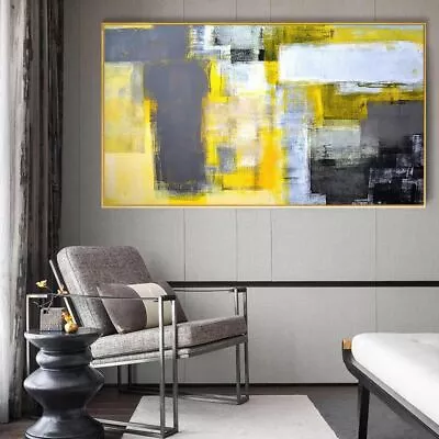 Yellow Grey And White Canvas Painting Posters For Living Room Home Decoration • £20.39