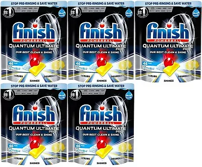 230 Tablets - 5 Packs Of 46 Tablets - Finish Quantum Ultimate Pro Dishwash Lemom • $210