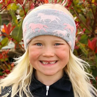£9 • Buy Flaine Children's Headband By Hy Equestrian – Knitted Headband Fleece Lined Warm