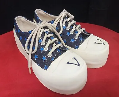 Volatile Women's Vintage Platform Blue Stars Lace Up Sneaker Shoe Size 6.5 • $58