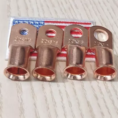 Gauge 2/0AWG Cable Ends Lugs Copper Ring Battery Terminals Crimp Wire Connector • $11.79